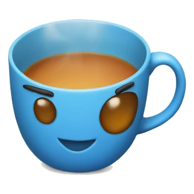 Cup of tea in a blue mug sticker