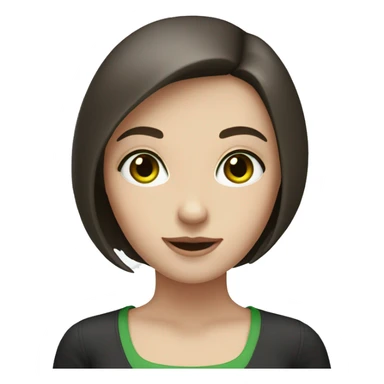 Girl with pale skin, green eyes and dark brown bob  sticker
