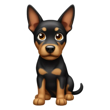 black and tan dog with pointy ears sticker