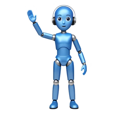 blue test dummy with a tracking targets sticker