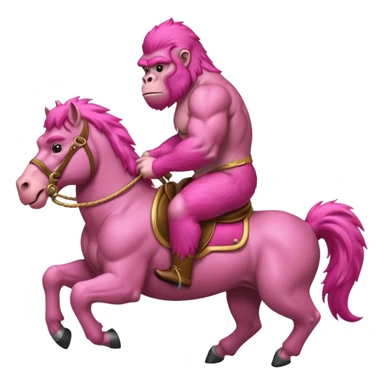 Pink gorilla on a horseback  sticker