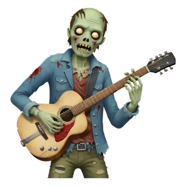 zombie guitarist sticker