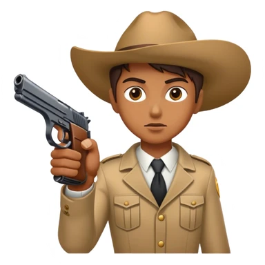 Gun pointed at 😗 sticker