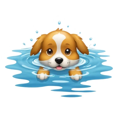 Dog swimming sticker