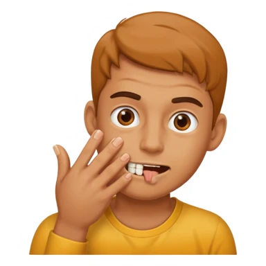 Biting nails on his right hand. sticker