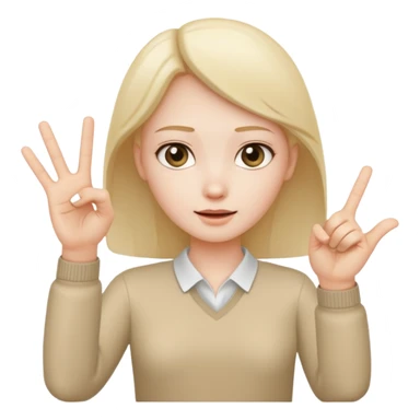 U shape fingers emoji create sticker