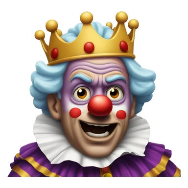 Scared king clown sticker