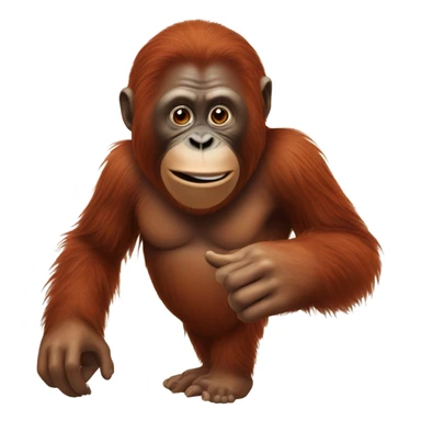 Orangutan￼ pointing with a finger  sticker
