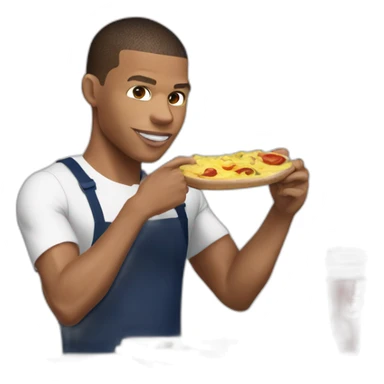 Kilian Mbappé en train de manger sticker