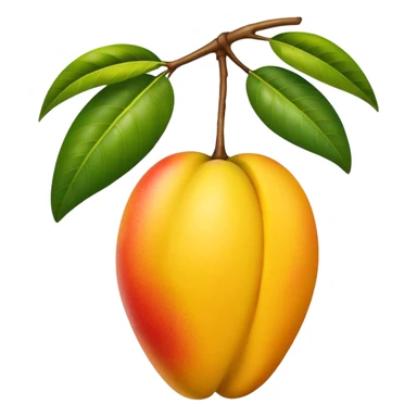 white hand hanging a mango like a cup sticker