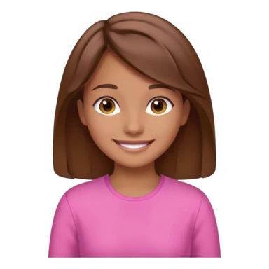 pink wearing girl with brown hair sticker