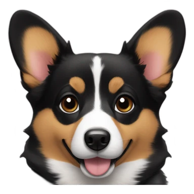 Black corgi heart eyes sticker