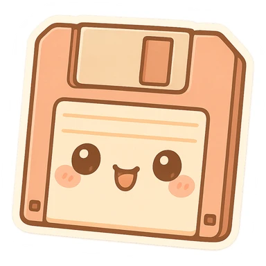Floppy disk retro-tech aesthetic sticker
