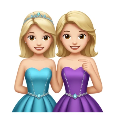 girls in a prom sticker