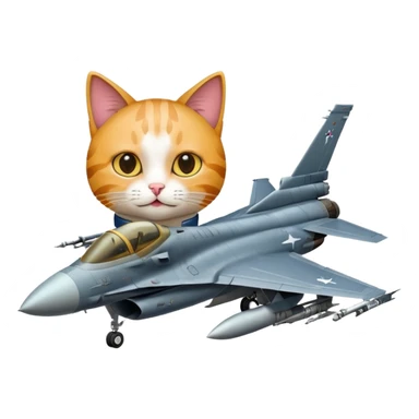 Katze mit f16 sticker