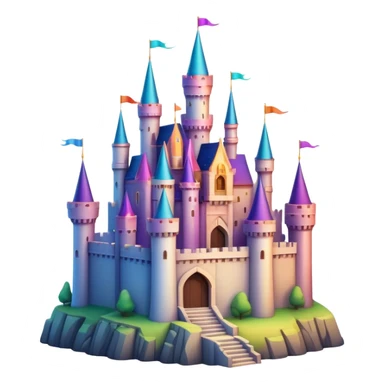 Epic legendary complex detailed colorful gradients aesthetic-scenic castle sticker