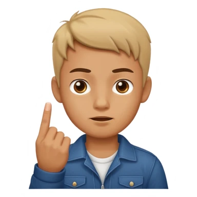 Boy with middle finger  sticker