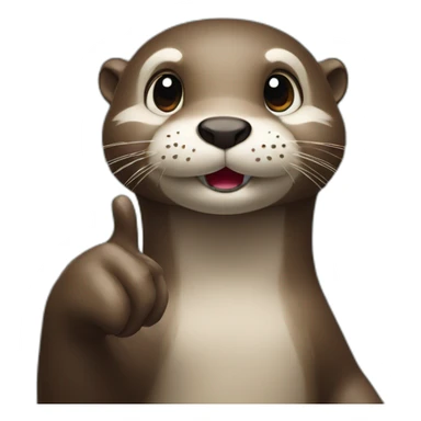 otter pointing up with its index finger sticker