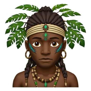 a tribal man in jungle sticker