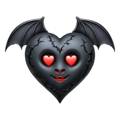 gothic heart with a bat motif sticker