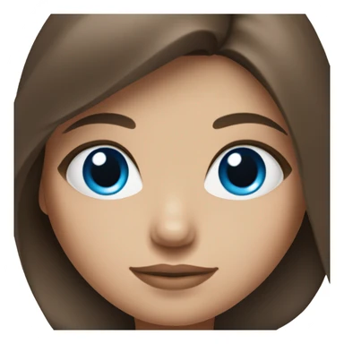 girl with brunette hair and blue eyes sticker