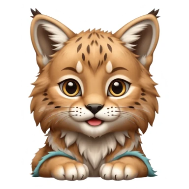 A high-resolution photo-realistic digital illustration of a baby lynx, chest upward A high-resolution, photo-realistic digital illustration of a majestic young Eurasian lynx, shown from the shoulder upwards with lynx markings, zoomed out showing half body  sticker