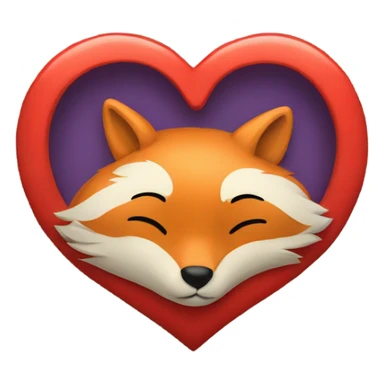 Heart with fox inside sticker