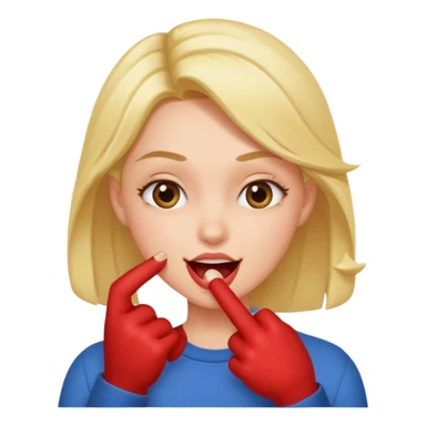Finger biting flirty face sticker