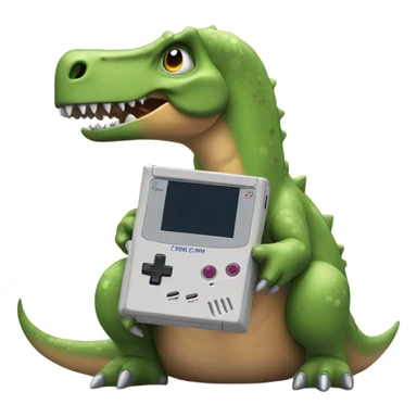 Dinosaur with game boy sticker