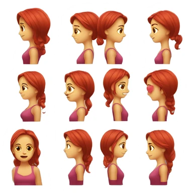 Una chica con el pelo rojo y un lazo en el pelo  sticker
