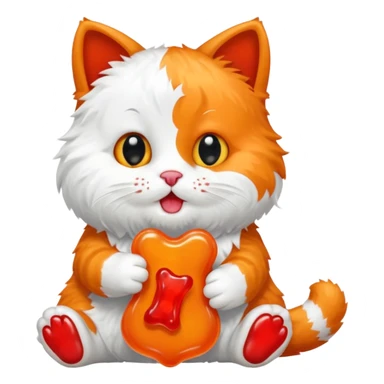 Cute cate eating a bear sticker