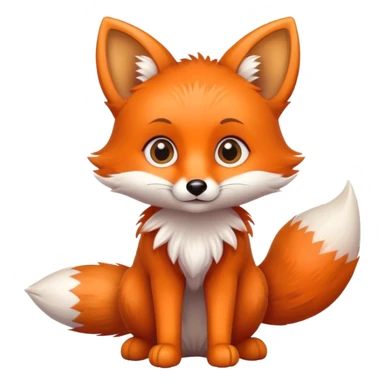 Cute baby fox with big eyes and fluffy tail sticker