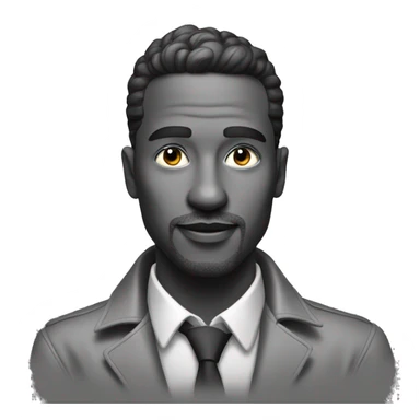 stylish man in grayscale portrait sticker