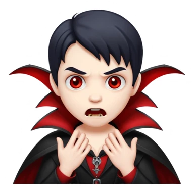 Chibi style, vampire, scared expression sticker