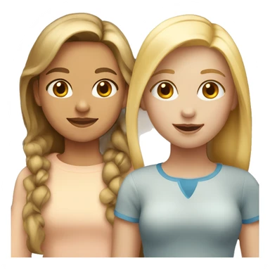 A Girl with light Brown Hair and a Girl with blonde hair together  sticker