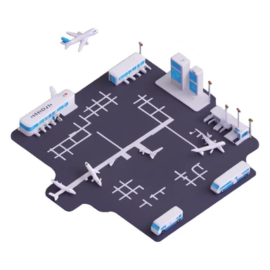 international airport with multiple terminals sticker