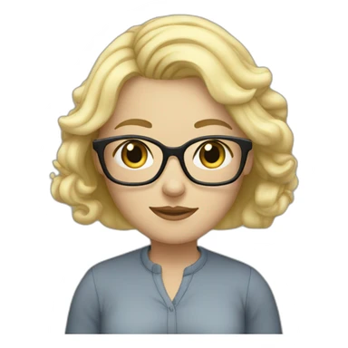 Woman blond hair blue eyes glasses sticker