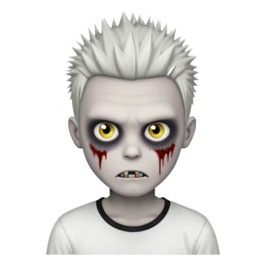 zombie boy with spiky emo hair and white shirt sticker