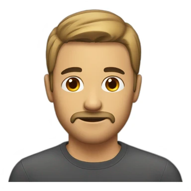  A guy with short hair on his head, short mustache, and beard sticker