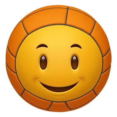 Crea un emoji sonriendo con un balón de voleibol sticker