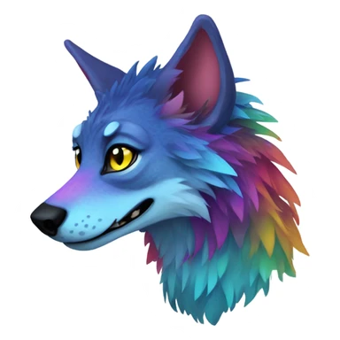 colorful Feral Sergal Fursona sticker