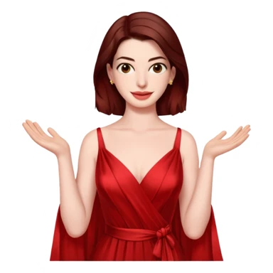 Anne Hathaway in red dress sticker
