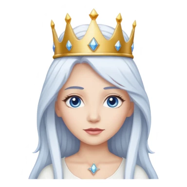 Good Witch of the North from The Wizard of Oz with light skin, blue eyes, long white hair, white outfit and crown sticker