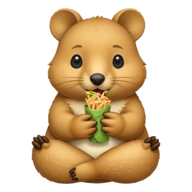quokka eating spring roll sticker