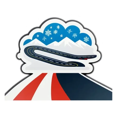 Kreis Racetrack with snow in winter sticker