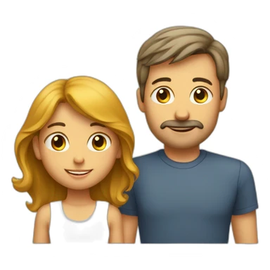 Une petite fille avec ses parents  sticker