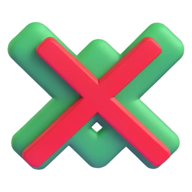 3D red X mark symbol for no sticker