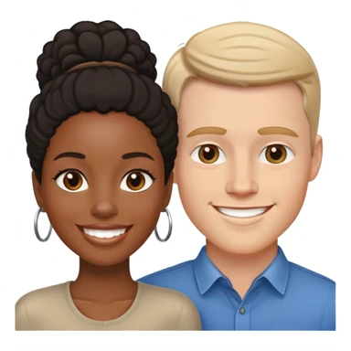 Black woman and white man couple sticker