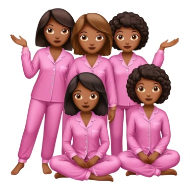 group of black women in pink pajamas high quality skilky pajamas and like 20 women sticker