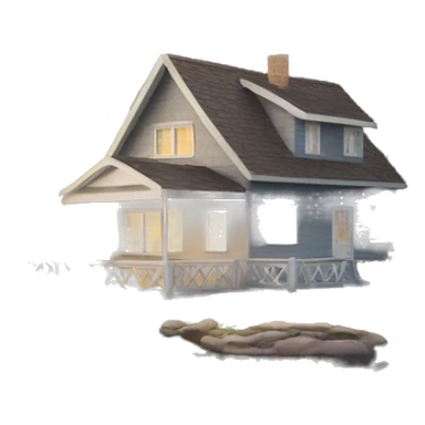 House next to a lake sticker